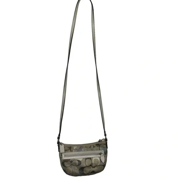 👜 Coach Multicolor Optic Art Fabric Mini Signature Crossbody Bag Purse - Picture 8 of 8